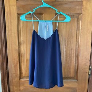 Navy chiffon tank top